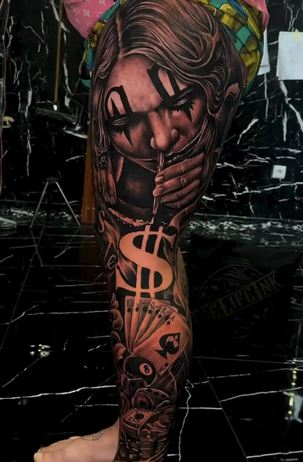 Leg Sleeve tattoo 2